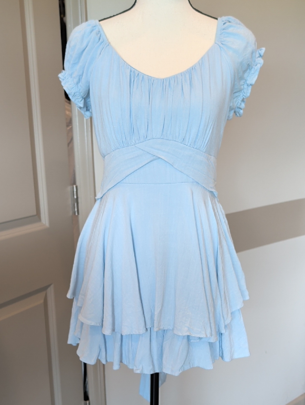 Light Blue Tiered Summer Romper